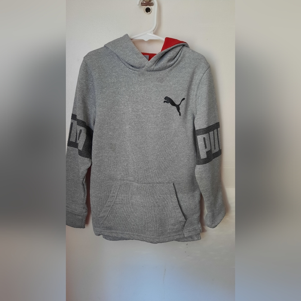 Puma Heather Gray Hoodie with Black Accents